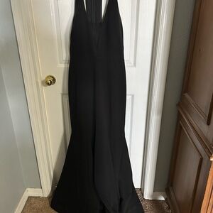 Elegant Black Halter Dress